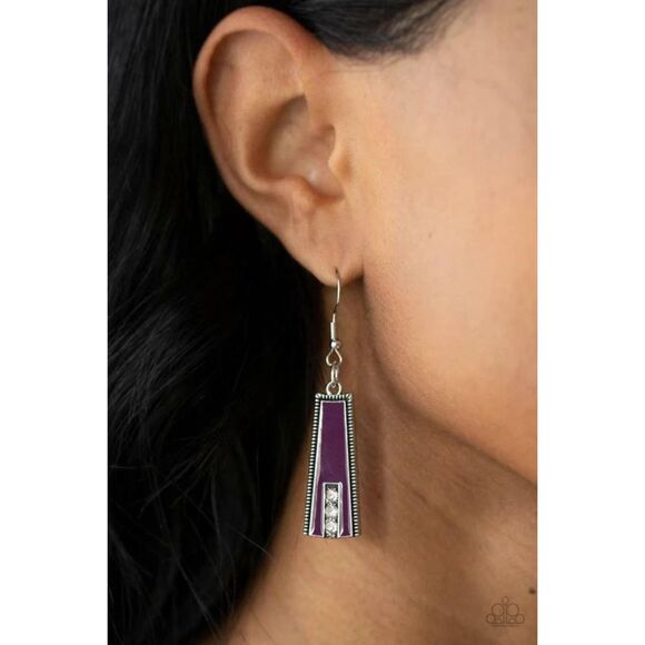 Fantastically Deco Purple Necklace (199) - Picture 3 of 3